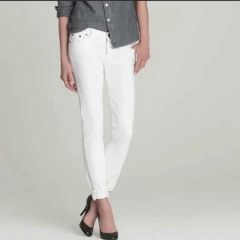 J. Crew White Cropped Matchstick Jeans,sz.26